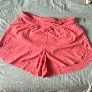 lululemon fast and free three inch shorts- raspberry dream